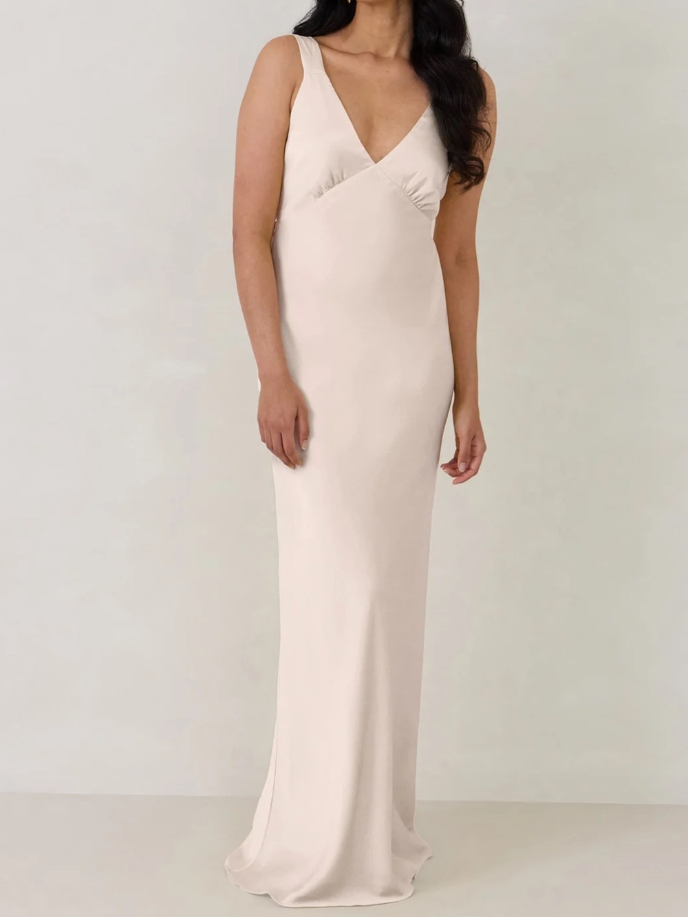 Park& Fifth Gracey Maxi Dress Ivory Halter Open Back Size Small NWT - Picture 2 of 15